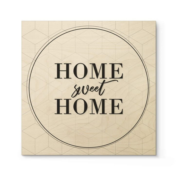 Holzposter Home sweet Home - Quadratisch - WA299930