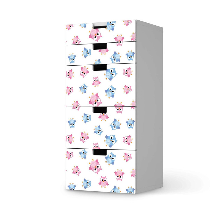 Möbel Klebefolie IKEA Stuva / Malad Kommode - 5 Schubladen - Eulenparty - CR114083