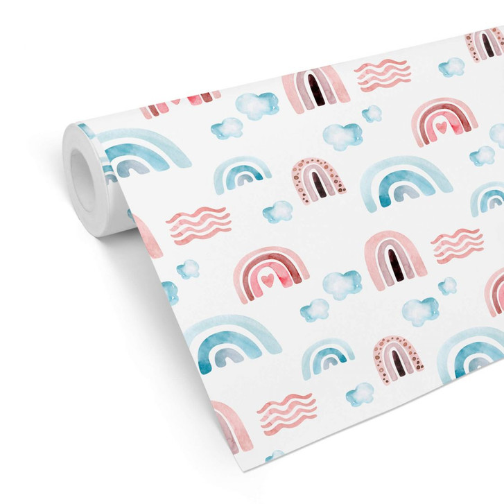 Mustertapete Kvilis - Regenbogen mit Wolken - WA300650