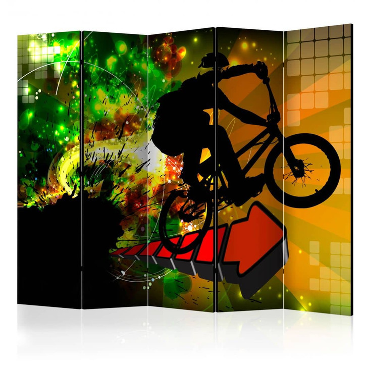 Paravent, Raumteiler freistehend, Trennwand - Fahrrad Tricks , 5-teilig - 225 x 172 cm - WA455944