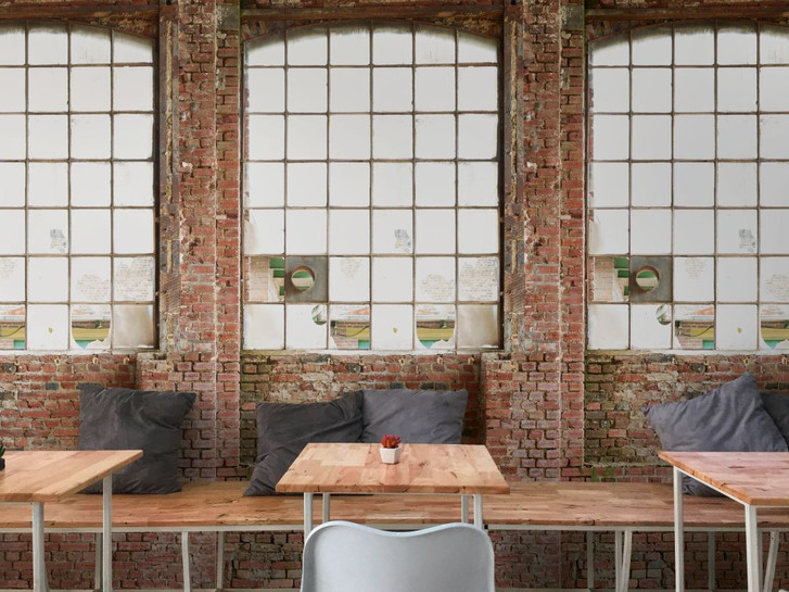 Fototapete Steinwand braun creme - Vliestapete Industrial Livingwalls - matt und glatt - WA396530