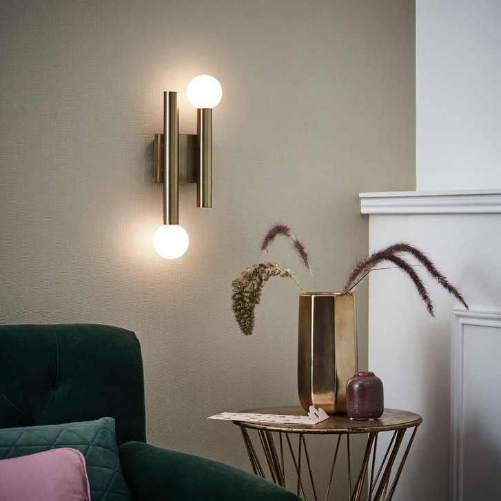 Wandleuchte Lena, gold, 7.5 x 33.5 cm, Metall Wandlampe, dimmbar - WA439027