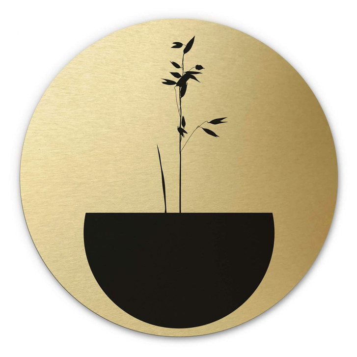 Alu-Dibond mit Goldeffekt Kubistika - Abstracticum - Rund - WA302012