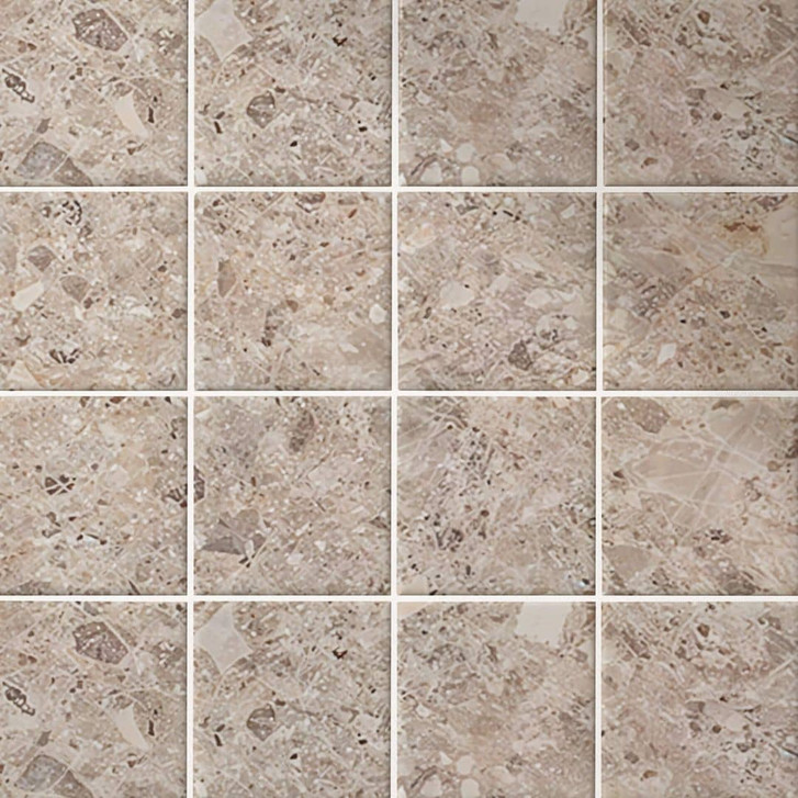 Fliesenaufkleber Steinoptik, Terrazzo hell - Möbelfolie, Küchenrückwand, Badfolie - WA509107