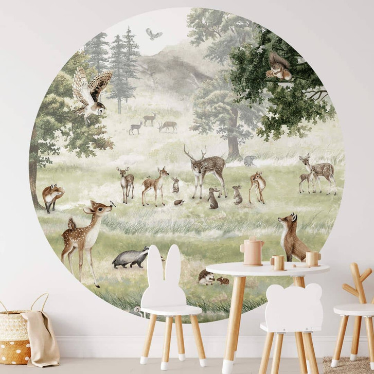 Fototapete Kikki Belle - Waldspass - Rund - Selbstklebend/Vlies - WA331606