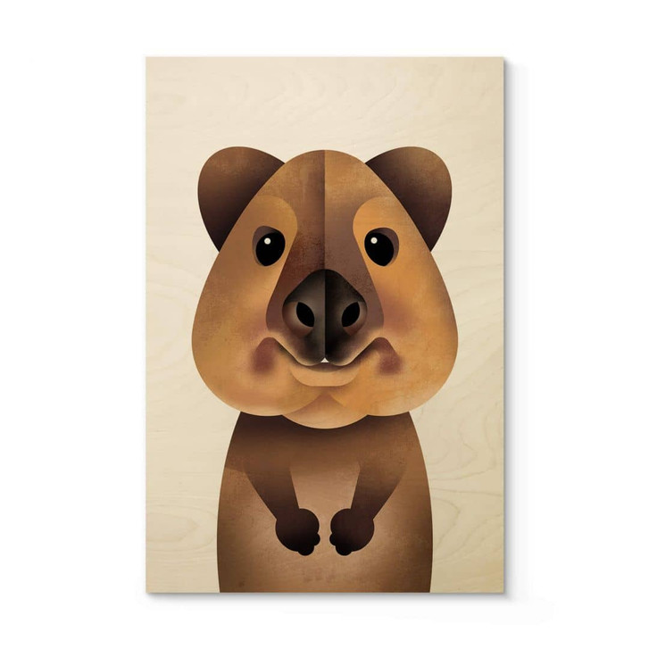 Kinderzimmer Holzbild Quokka - Braun - WA401645