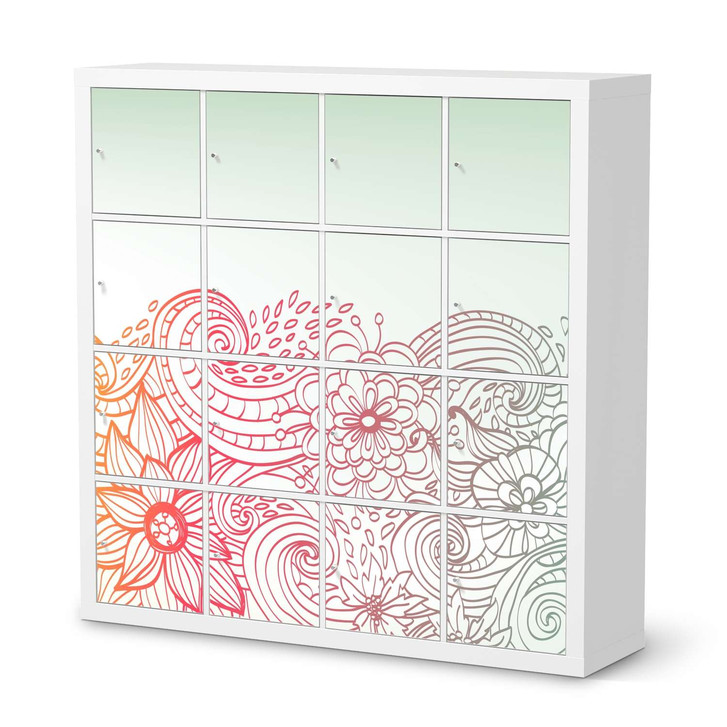 Möbelfolie IKEA Expedit Regal 16 Türen - Floral Doodle - CR118069