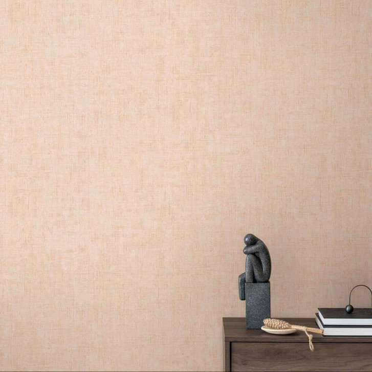 Strukturtapete Textil-Optik Apricot Beige - Dezente Vliestapete modern - WA480114