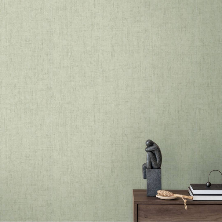 Strukturtapete Textil-Optik Hellgrün - Dezente Vliestapete modern - WA480123
