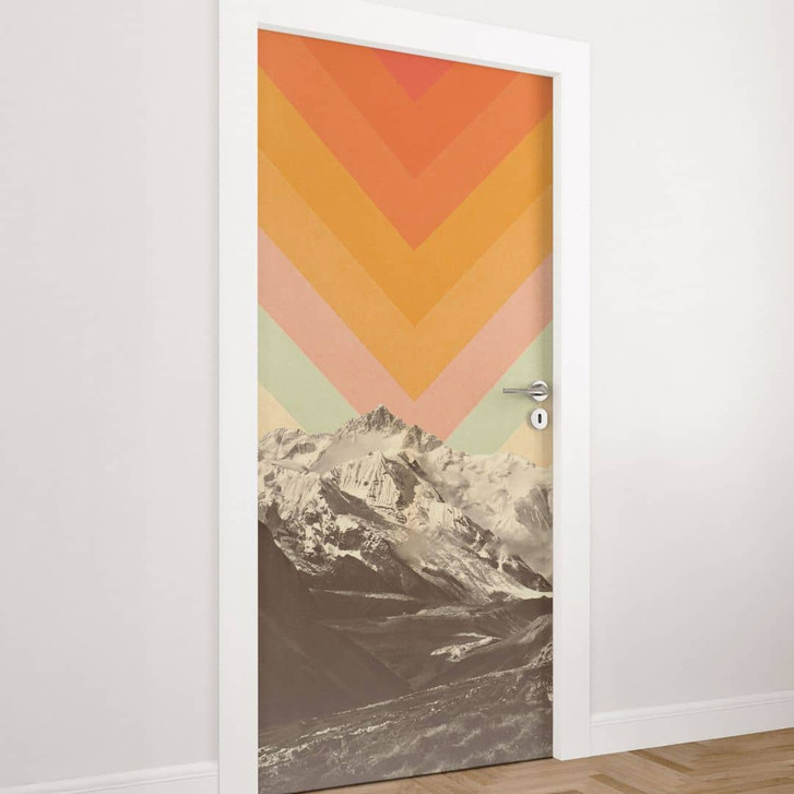 Türfolie Retro Berglandschaft - Bodart - Selbstklebende Türdeko - WA509817