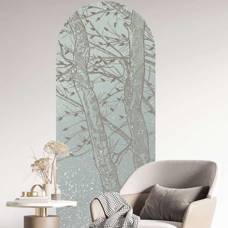 Wandtattoo Rundbogen Herbst - Nebelgrau - WA412279