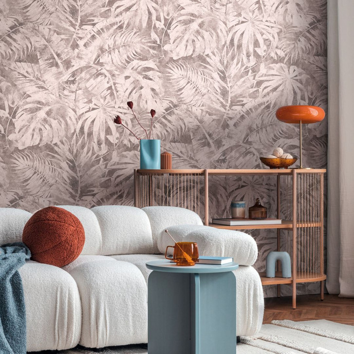 COSMOPOLITAN Fototapete Palmen-Blätter Rosa Natur - Vliestapete Dschungel Design - WA474902