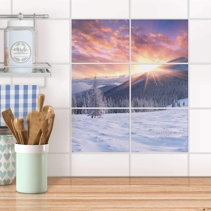 Fliesenfolie quer - Zauberhafte Winterlandschaft - CR104690