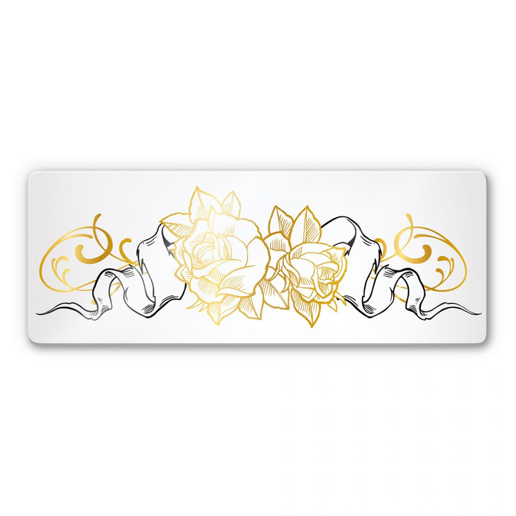 Glasbild LA Ink Golden Roses - WA124427