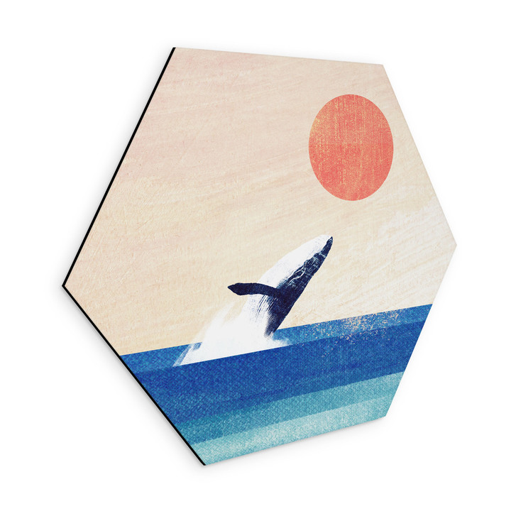 Hexagon Wandbild Wal im Meer - Rivers - Alu-Dibond - WA517199