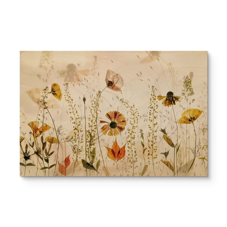 Holzbild Wilde Wiesenblumen im Sonnenlicht - Talen - WA432510