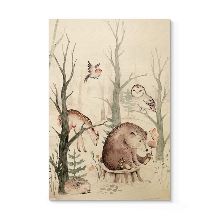 Holzposter Kvilis - Tierfreunde im Wald - WA306511