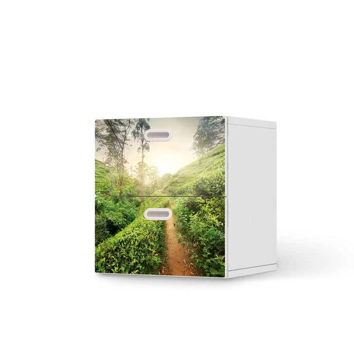 Klebefolie IKEA Stuva / Fritids Kommode - 2 Schubladen - Green Tea Fields - CR110066