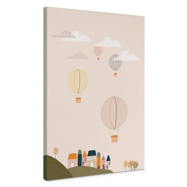 Leinwandbild Bunte Heissluftballons am Himmel - Lisboa - WA426504