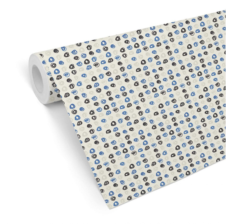 Mustertapete - Kringel - blau - WA236507