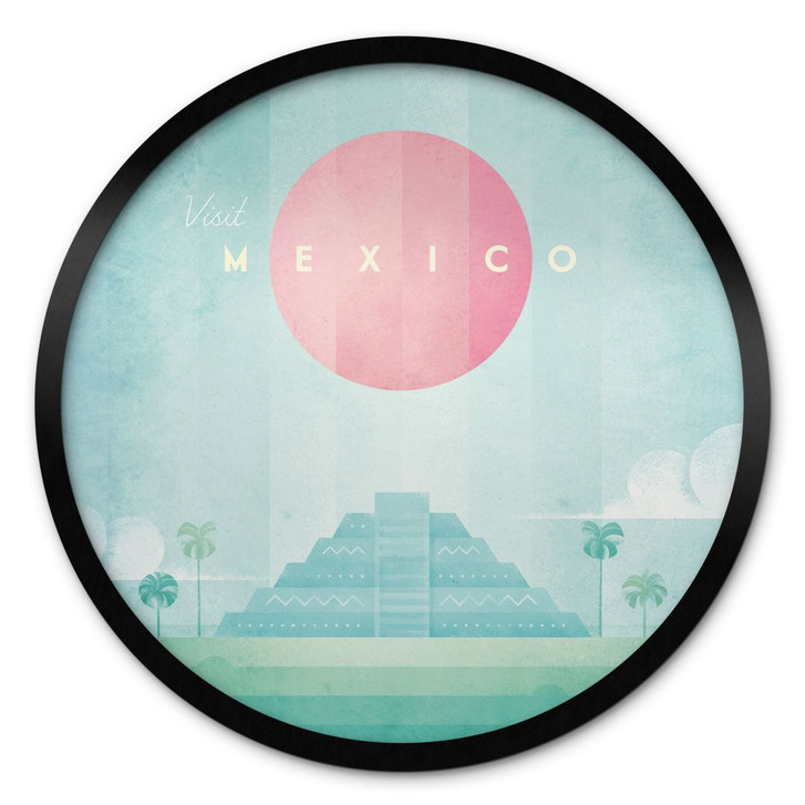 Poster Tempel von Kukulcán in Chichén Itzá - Rivers - Rund - WA428145