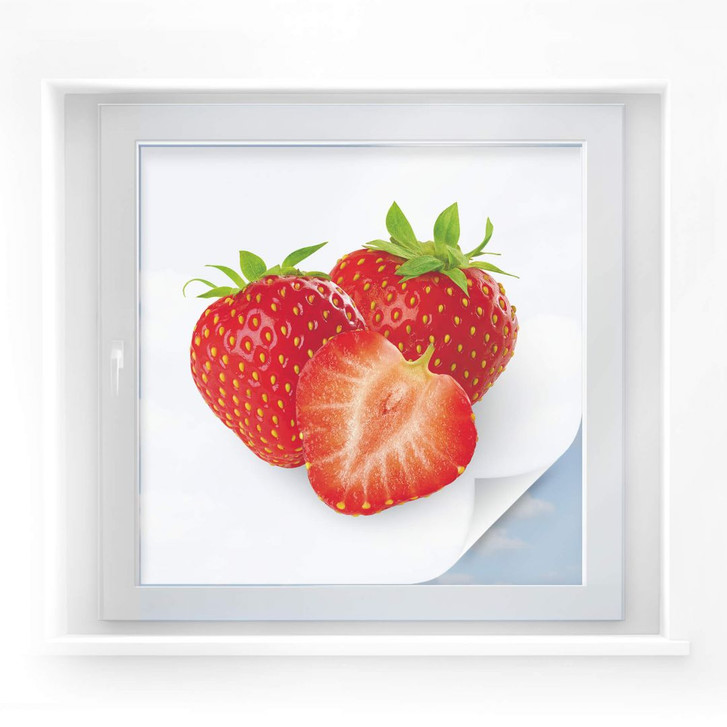 Sichtschutzfolie Strawberries - quadratisch - WA177109