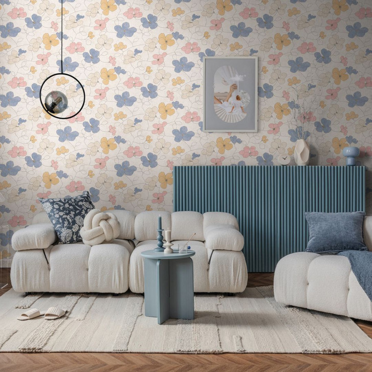 Vliestapete Retro - feines Streifenmuster in Greige & Naturton - WA506939