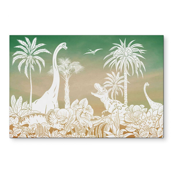 Wandbild Abenteuerreise zu den Dinosauriern - Ombre - Kikki Belle - Alu-Dibond - WA435337