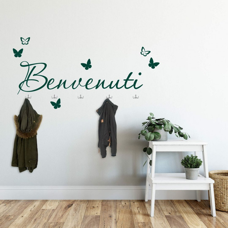Wandtattoo Benvenuti & 5 Haken - WA206409