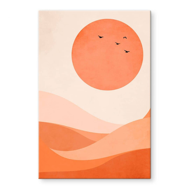 Acrylglasbild Harmonische Landschaft orange - Kubistika - WA479471