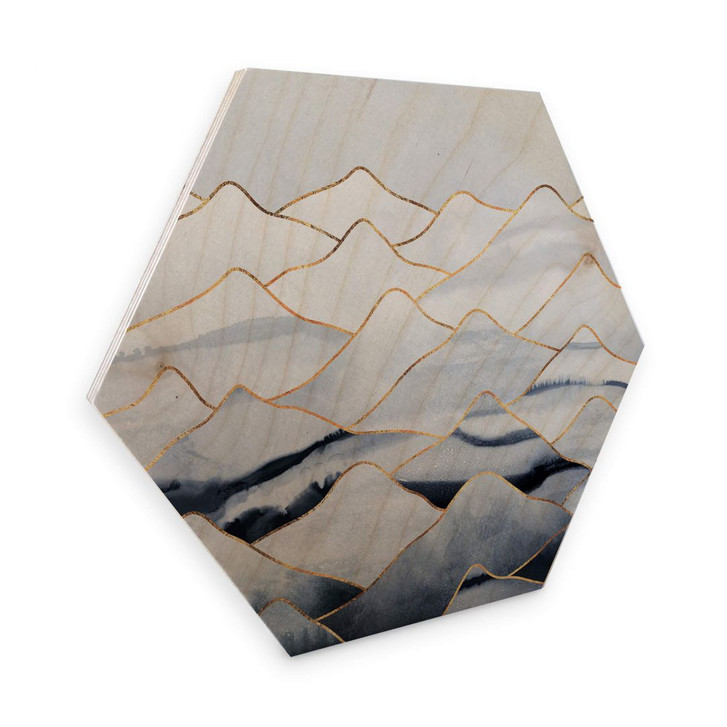 Hexagon - Holz Birke-Furnier Fredriksson - Die Berge - WA295526