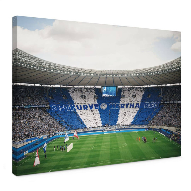 Leinwandbild Hertha BSC - Blau-weisse Choreo im Olympiastadion - WA459973