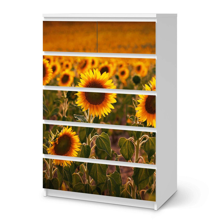 Möbel Klebefolie IKEA Malm Kommode 6 Schubladen (hoch) - Sunflowers - CR113794