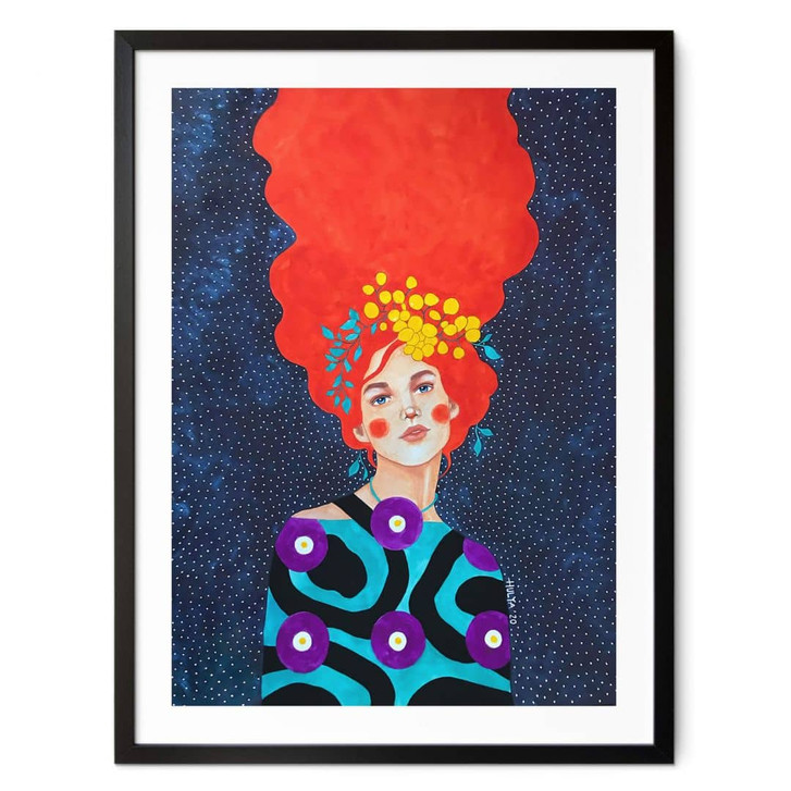 Poster Frau mit Blütenkranz im Haar - Hülya - WA408560