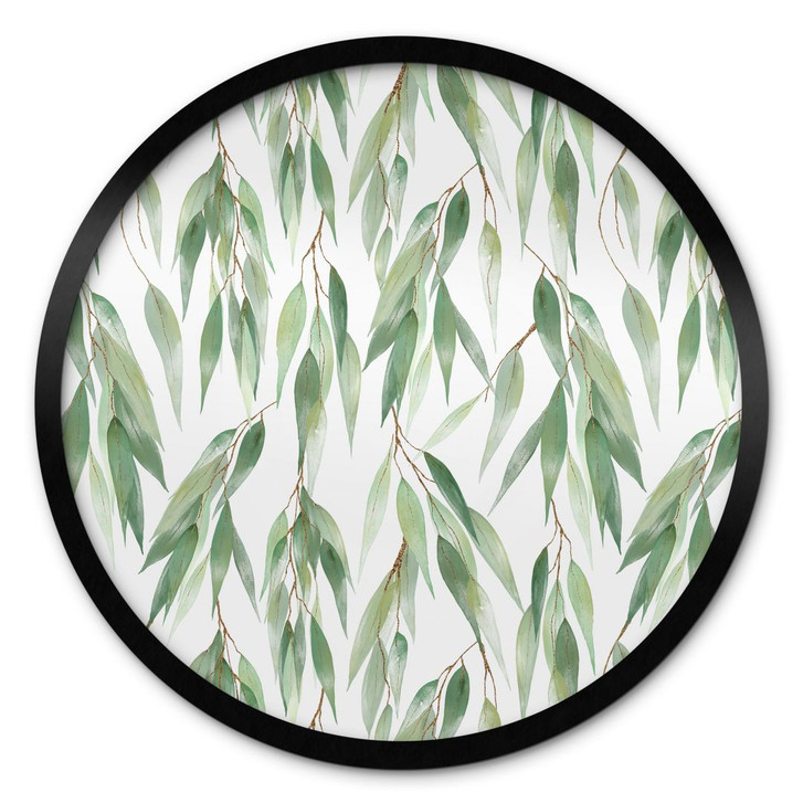 Poster Zweige mit grünen Blättern - UN Designs - Rund - WA427783