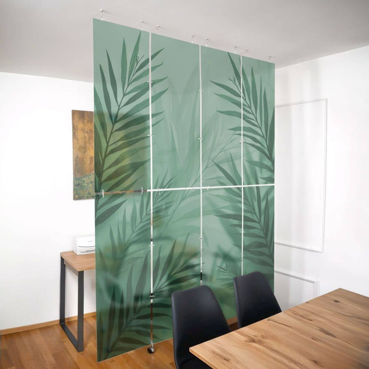 Raumteiler, Paravent, Sichtschutz hängend Grüne Palmenblätter - 8-teilig (149 x 192 cm) - RS103119