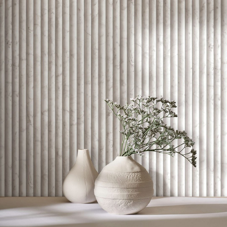 Vliestapete in beige, grau Marmoroptik SteinPaneel Streifen Klassisch - WA451565