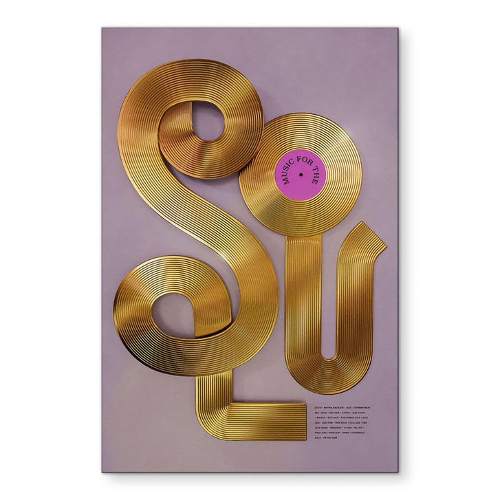 Wandbild Soul trifft auf Vinyl - Musik für die Seele - Harrison - Alu-Dibond - WA431450