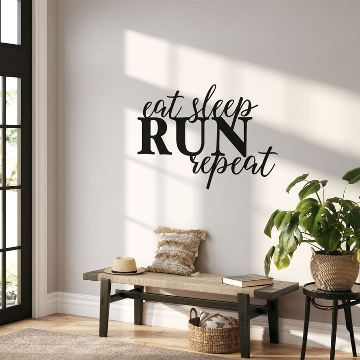 Wandtattoo - Eat sleep run repeat - einfarbig - WA287648