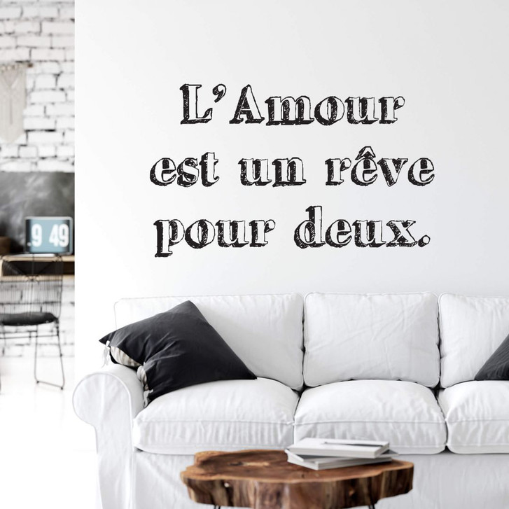 Wandtattoo L'amour est un rêve pour deux - schwarz-weiss - WA324473