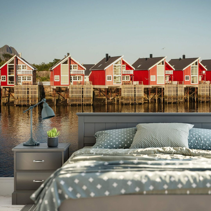 Fototapete Ferienhäuser am Meer - 384x260cm - WA231452