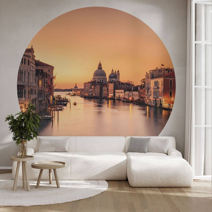 Fototapete Sonnenuntergang in Venedig - Zhang - Rund - Selbstklebend/Vlies - WA424348