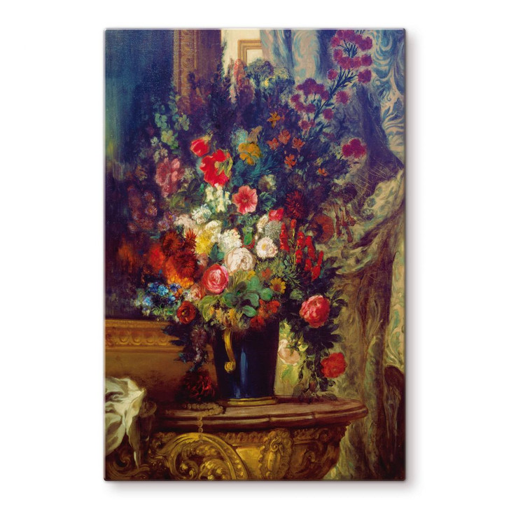 Glasbild Delacroix - Vase mit Blumen auf einer Konsole - WA122195