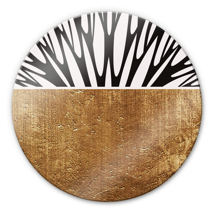 Glasbild Kubistika - Baum des Lebens - Gold - Rund - WA297600