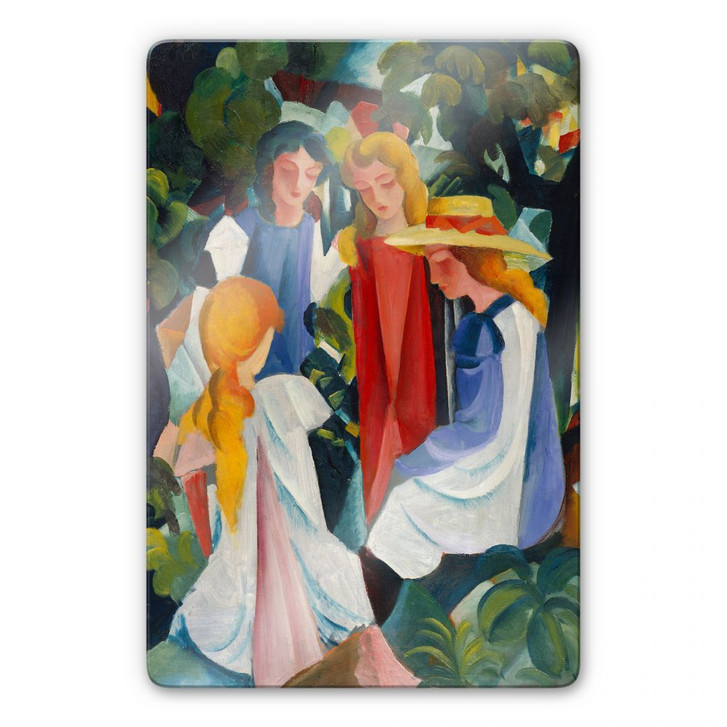 Glasbild Macke - Vier Mädchen - WA125087