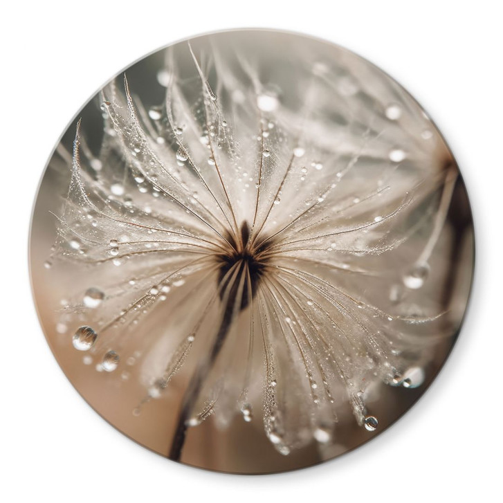 Glasbild Pusteblume in Morgentau - Treechild - Rund - WA400207