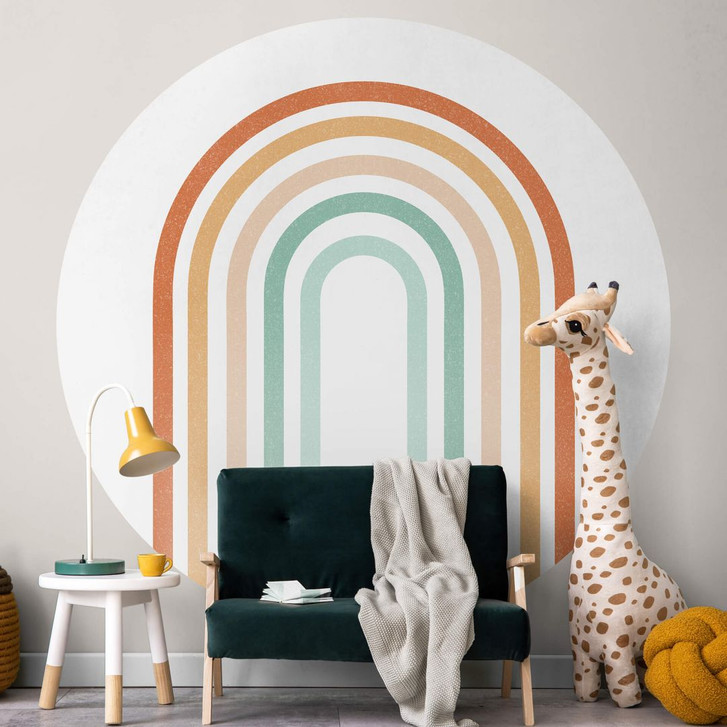 Kinderzimmer Fototapete - Regenbogen Boho - Rund - Selbstklebend/Vlies - WA399609