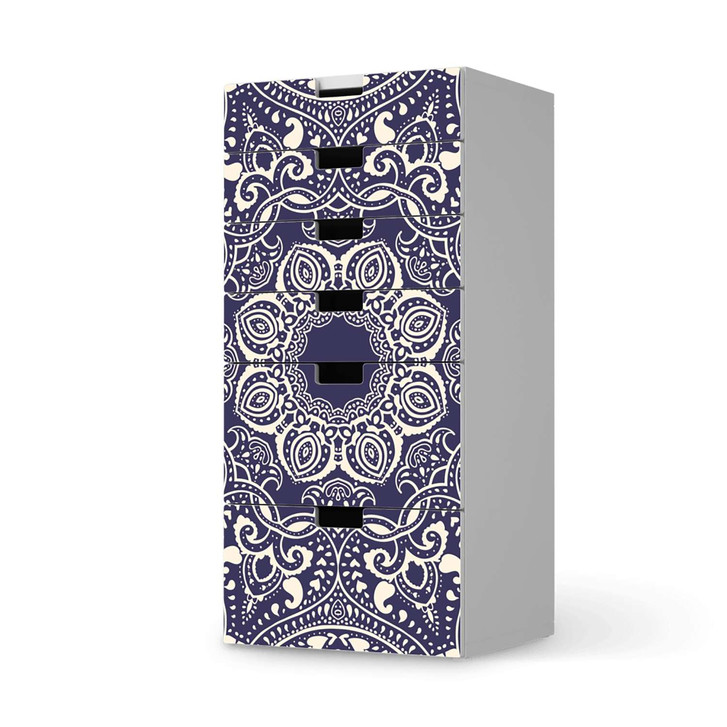 Klebefolie IKEA Stuva / Malad Kommode - 6 Schubladen - Blue Mandala - CR110416
