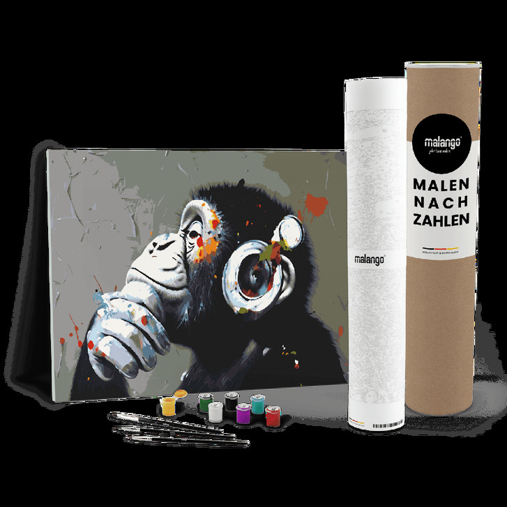 Malen nach Zahlen Leinwandbild - Affe Bob Bonkey - WA446998