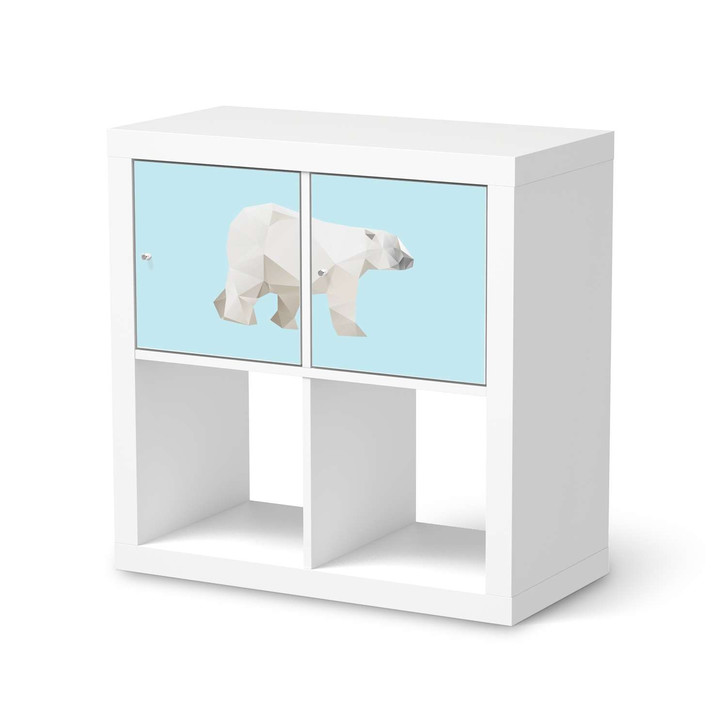 Möbelfolie IKEA Kallax Regal 2 Türen (quer) - Origami Polar Bear - CR115498
